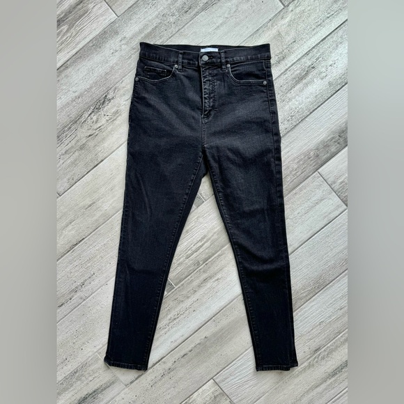 LOFT Women's Distressed Black High Rise Skinny Ankle Jeans - Size 29/8 - Picture 1 of 5